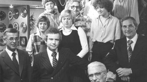 Belegschaft zum Jubiläum Juwelier Willenberg, 1978