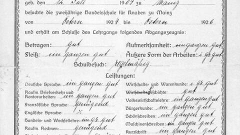 Abgangszeugnis Richard Willenberg